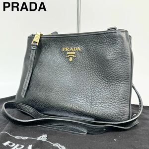 23K31 PRADA プラダ ショルダーバッグ 黒 レザー 本革