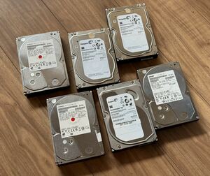 ★故障品★HITACHI SEAGATE SATA 1TB HDD 6個セット HUA722010CLA330 ST1000NM0033