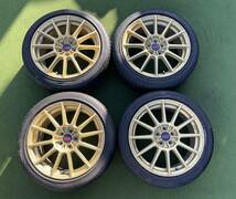 ◆ 希少！ スバル レガシィ STI 純正 オプションENKEI◆17x 7.5J+55/PCD:100/5穴◆4本 BRIDGESTONE 215/45R172019年製_画像2