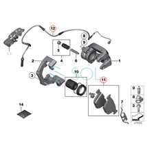 BMW E63 E64 E70 X5 E71 X6 リア ブレーキパッド左右 パッドセンサー1本 セット 645Ci 650i 3.0si 4.8i 35i 50i M 34216768471 34356778038_画像2