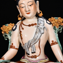 礬紅 描金 仏像 仏坐像 唐物 陶磁器 中国美術 工芸品 HB847_画像4