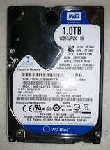 WD Western Digital 2.5インチ HDD 1TB SATA SATA600 6Gbps 7mm厚 中古 正常品 ⑧_画像1