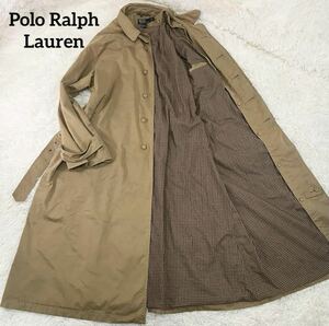 ヴィンテージ Polo Ralph Lauren ポロラルフローレン 一枚袖 ステンカラーコート バルマカーンコート ロングコート ベージュ L位