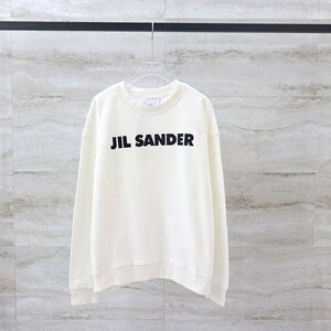 新品☆JIL SANDER ジルサンダー Logo Long Sleeve T-Shirts Tシャツ white 長袖 クルーネック ロゴT ロンT ロゴプリント size XL