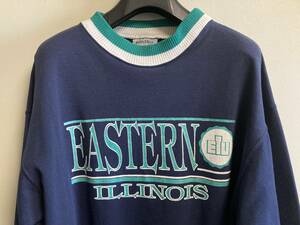 90s ヴィンテージ USA製 Velva Sheen ベルバシー EASTERN ILLINOIS イリノイ大学 カレッジ スウェット トレーナー