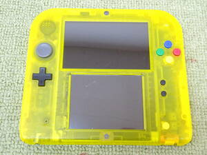 073-L67) 中古品 Nintendo ニンテンドー 2DS クリアイエロー 動作OK 本体のみ タッチペン欠品