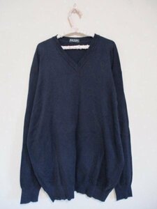 * paul (pole) * Smith * V neck cotton sweater XL navy blue (31217) men's 