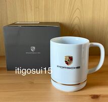 ★【未使用】ポルシェ PORSCHE★マグカップ 白 スタンダード エンブレム クレスト★正規品_画像1