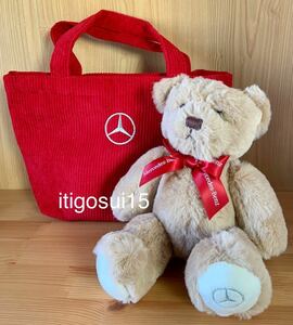 *[ unused ] Mercedes Benz Mercedes Benz* Christmas Bear soft toy tote bag teddy bear * Novelty not for sale 