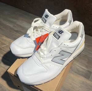 ニューバランス USA製 NEW BALANCE M996LW LEATHER WHITE US9D 27cm ビンテージ オールレザー 新品アメリカ米国製 ホワイト×グレー 白