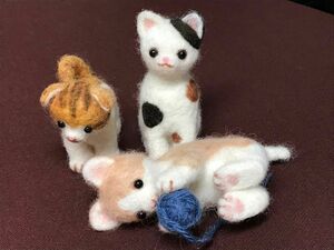 ハンドメイド 猫　３匹セット 羊毛フェルト