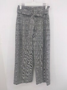 * * ef-de ef-de Glenn check adult woman wide pants size 11 gray series lady's P