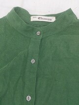 ◇ Elcamino バンドカラー コーデュロイ カジュアル 長袖 ロング シャツ ワンピース グリーン レディース P_画像5