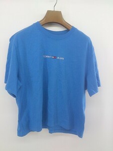 ◇ TOMMY JEANS トミー ジーンズ ロゴ 半袖 Tシャツ カットソー サイズL ブルー レディース E