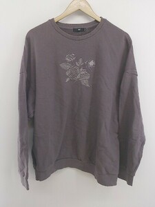 * HARE Hare rose rose embroidery sweat sweatshirt size M gray series men's P