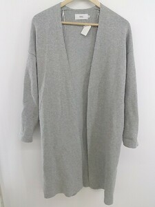 * AZUL BY MOUSSY azur bai Moussy long sleeve long knitted cardigan size S gray series lady's P