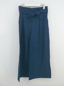 * * * beautiful goods * UNITED COLORS OF BENETTON tag attaching check wide pants size I42 USA6 navy lady's P