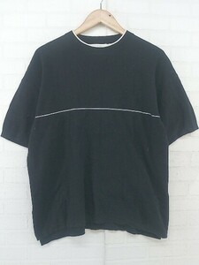 ◇ MONKEY TIME UNITED ARROWS バイカラー 半袖 ニット プルオーバー サイズS ブラック ホワイト系 メンズ P