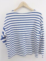 ◇ B:MING by BEAMS 21年製 ドロップショルダー ボーダー 長袖 Tシャツ カットソー サイズS ホワイト ブルー メンズ P_画像2