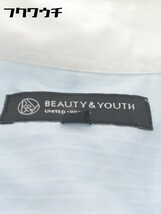 ◇ BEAUTY&YOUTH ビューティ&ユース UNITED ARROWS ストライプ 長袖 シャツ サイズL ライトブルー ホワイト系 メンズ_画像6