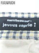 ◇ ●美品● mercibeaucoup jevous enprie! ジュヴゾンプリ チェック サルエル パンツ 1 ネイビー系 イエロー レディース_画像5