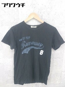 ◇ EDIFICE エディフィス 半袖 プリント Tシャツ カットソー 38サイズ ブラック メンズ