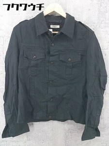 ◇ UNITED ARROWS ユナイテッドアローズ リネン100% 長袖 シャツ サイズ1 ブラック メンズ
