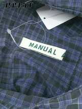 ◇ ◎ MANUAL ALPHABET マニュアル アルファベット チェック 長袖 シャツ サイズ3 パープル ブラック メンズ_画像4