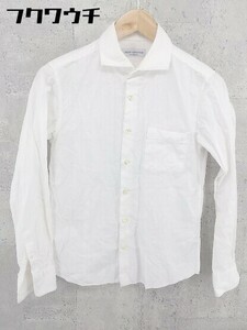 ◇ nano universe ナノユニバース ホリゾンタルカラー 長袖 シャツ サイズS ホワイト メンズ