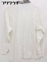 ◇ CLANDLAKE クランドレイク ハーフジップ ロゴ 刺繍 長袖 ポロシャツ サイズM ホワイト ブラック メンズ_画像3