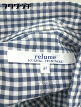 ◇ JOURNAL STANDARD relume チェック ボタンダウン BD 長袖 シャツ サイズM ネイビー ホワイト メンズ_画像4