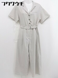 ◇ ◎ PAGEBOY ページボーイ ALICIA ベルト付 半袖 オールインワン サイズF グレー レディース