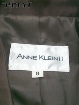 ◇ ◎ ANNE KLEIN アンクライン タグ付き サイドジップ シングル 3B パンツ スーツ 上下 サイズ9 ブラウン系 レディース_画像4
