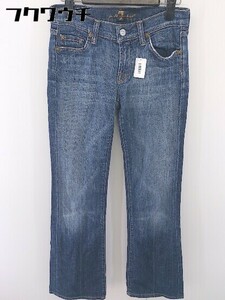 ◇ 7 For All Mankind ウォッシュ加工 ラインストーン ジーンズ デニム パンツ サイズ25 インディゴ レディース