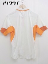 ◇ NIKE ナイキ スウッシュ 刺繍 半袖 ポロシャツ サイズS ホワイト オレンジ メンズ_画像3