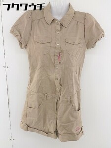 * KISS ON THE GREEN Kiss on The green one Point puff sleeve short sleeves overall beige lady's 