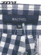 ◇ MACPHEE TOMORROWLAND トゥモローランド チェック パンツ サイズ36 ホワイト ネイビー系 レディース_画像4