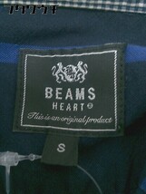 ◇ BEAMS HEART ビームス ハート チェック ボタンダウン BD 半袖 シャツ サイズS ブルー系 メンズ_画像4