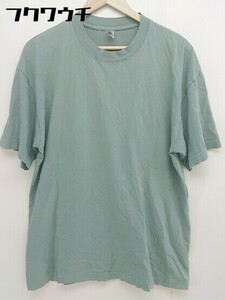 ◇ LA APPAREL ロサンゼルスアパレル 五分袖 Tシャツ カットソー サイズL グリーン系 メンズ