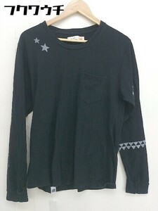 ◇ melple メイプル プリント 長袖 Tシャツ カットソー サイズM ブラック メンズ