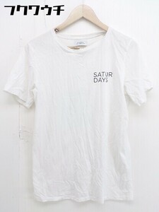◇ Saturdays NYC ワンポイント 半袖 Tシャツ カットソー サイズ S ホワイト ブラック メンズ