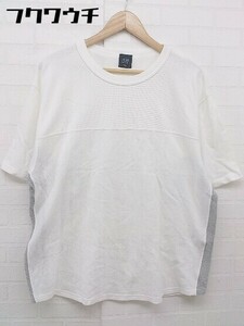 ◇ green label relaxing UNITED ARROWS 切り替え 半袖 Tシャツ カットソー サイズM ホワイト グレー メンズ