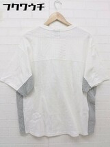 ◇ green label relaxing UNITED ARROWS 切り替え 半袖 Tシャツ カットソー サイズM ホワイト グレー メンズ_画像3