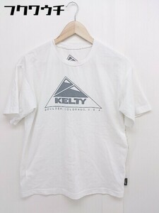 ◇ KELTY ケルティ プリント 半袖 Tシャツ カットソー サイズS ホワイト メンズ