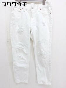 ◇ MIRROR OF Shinzone ミラーオブシンゾーン ダメージ加工 ジーンズ デニム パンツ サイズ 38 ホワイト レディース