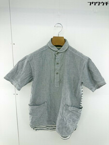 * Rhythm of Life UNITED ARROWS border switch polo-shirt with short sleeves size M gray men's 