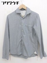 ◇ nano universe ナノユニバース camicia 長袖 シャツ サイズ L グレー メンズ_画像2