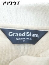 ◇ MUNSINGWEAR GRAND SLAM ロゴ 鹿の子 半袖 ポロシャツ ゴルフウェア サイズ M ベージュ メンズ_画像4