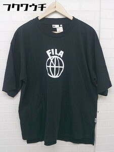 ◇ FILA フィラ 半袖 Tシャツ カットソー サイズL ブラック ホワイト系 メンズ