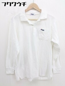 ◇ ◎ ●美品● FILA フィラ タグ付き 長袖 ポロシャツ サイズL オフホワイト メンズ